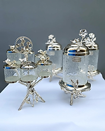 GÜMÜŞ RENK KAVANOZ VE BAHARATLIK TAKIMI