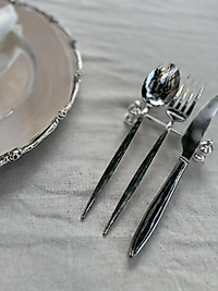 Gümüş 6lı çatal bıçak yükseltici stand