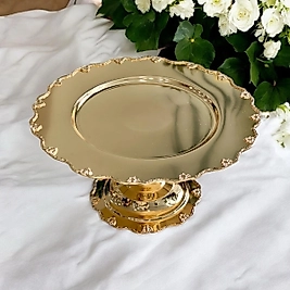 GOLD PİRİNÇ AYAKLI PASTA STANDI 32 CM
